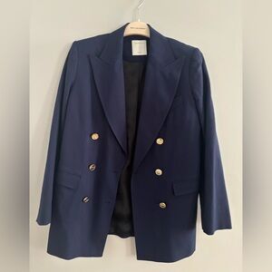Sandro Midnight Blazer with Metallic Accents